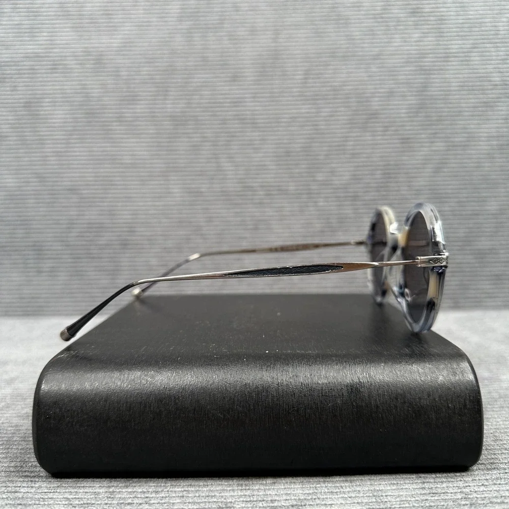 PAEO Los Angeles Mulholland 90 Round Sunglasses Y2K  Blue Silver Handcrafted 47